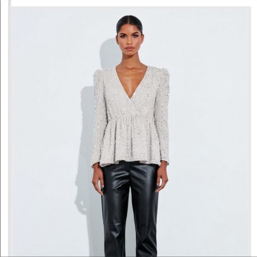 Sequin peplum top. BNWT